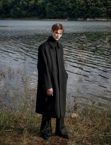Oversized Wool Balmacaan Long Coat